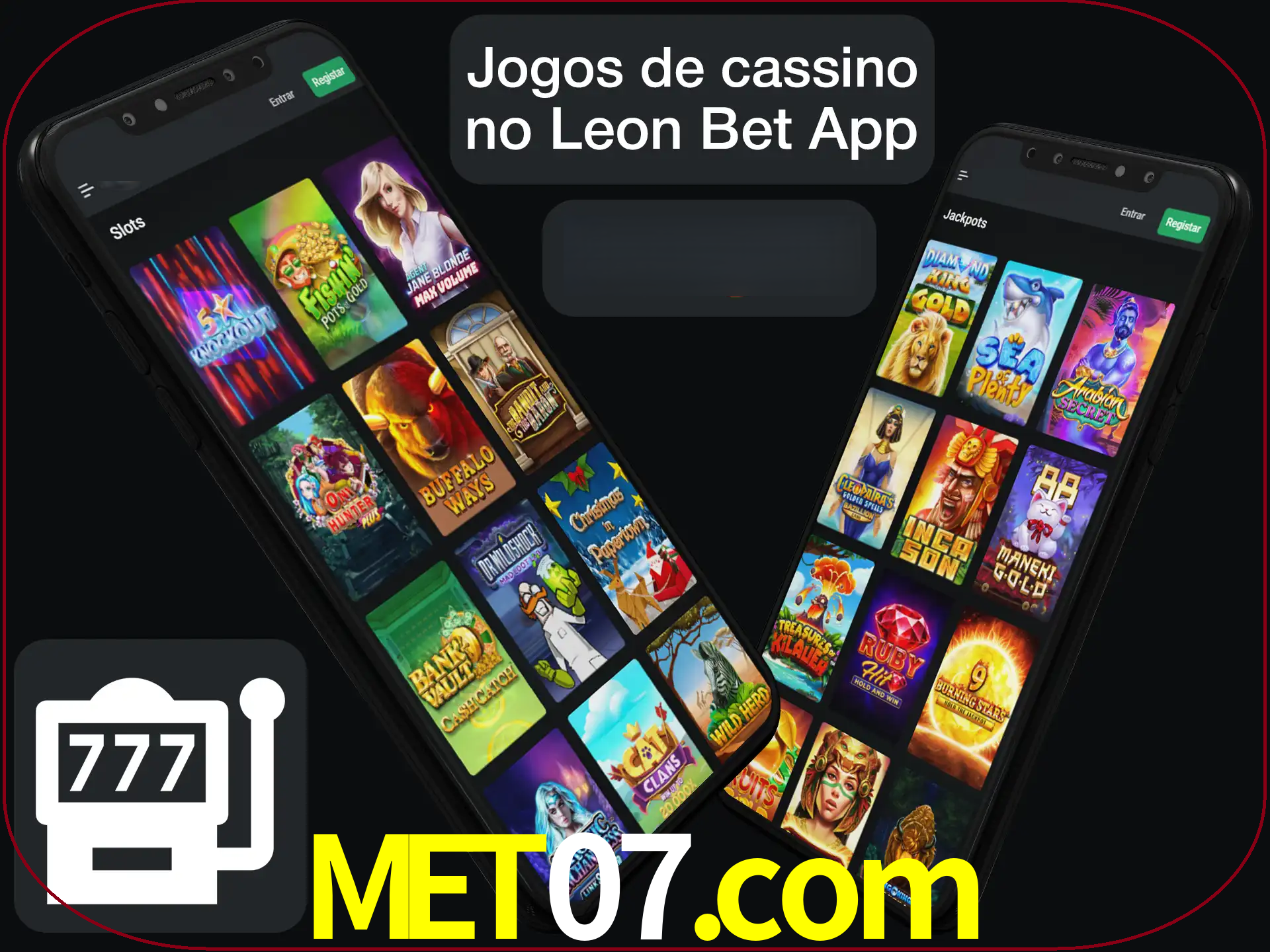 Escolha quais jogos de cassino jogar no app.