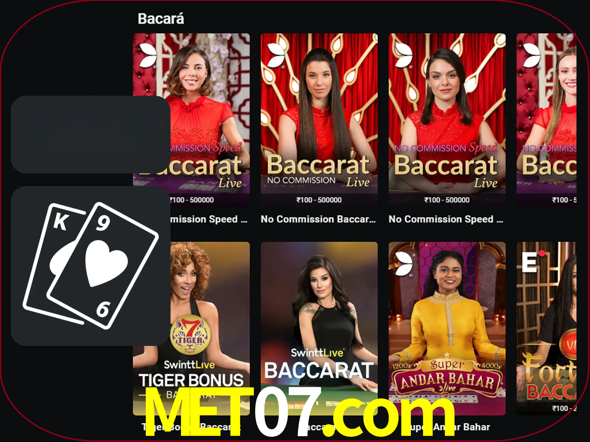 Ganhe muito dinheiro jogando jogos de bacará.