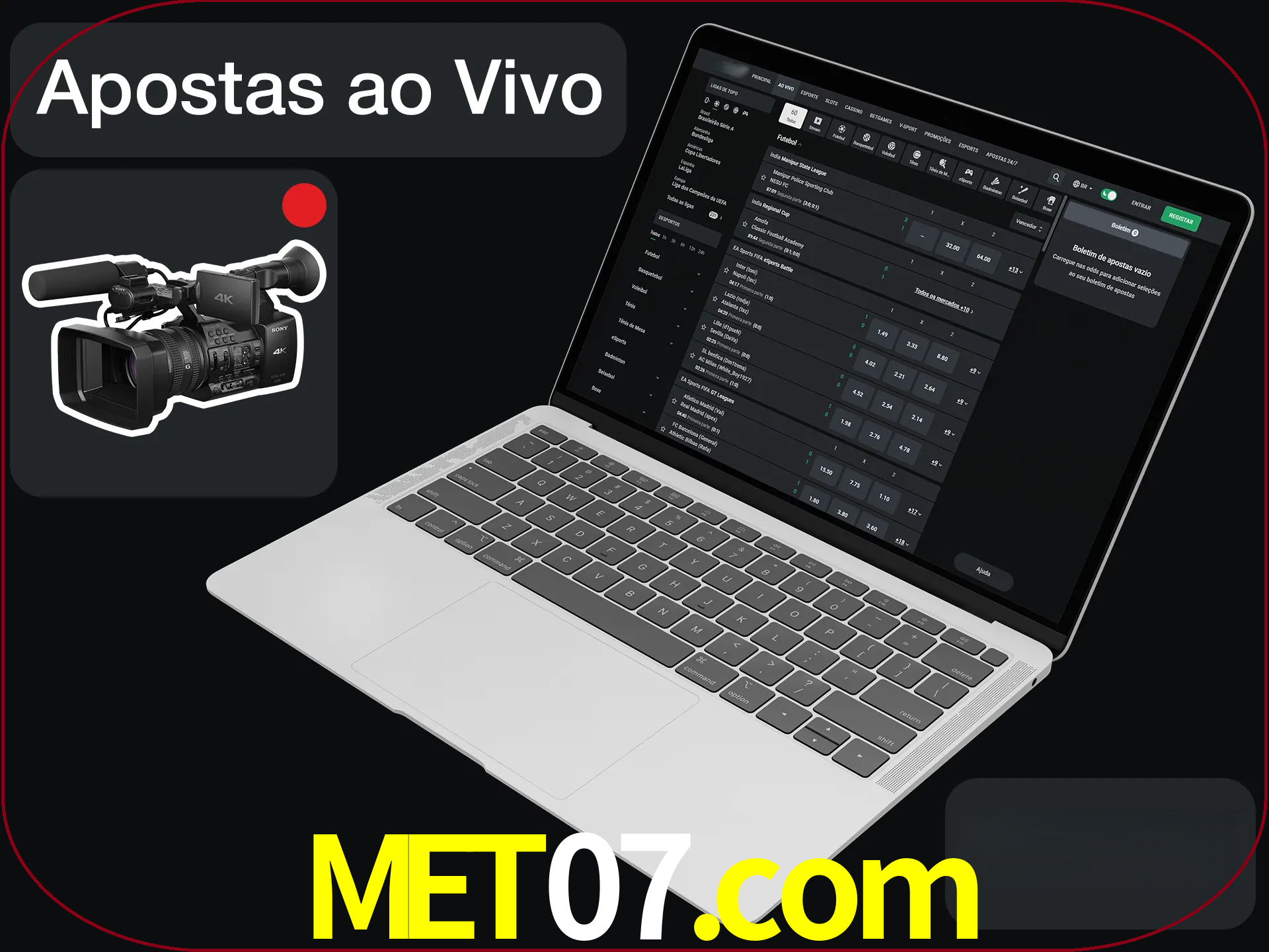 Aposte em formato ao vivo em nosso site.
