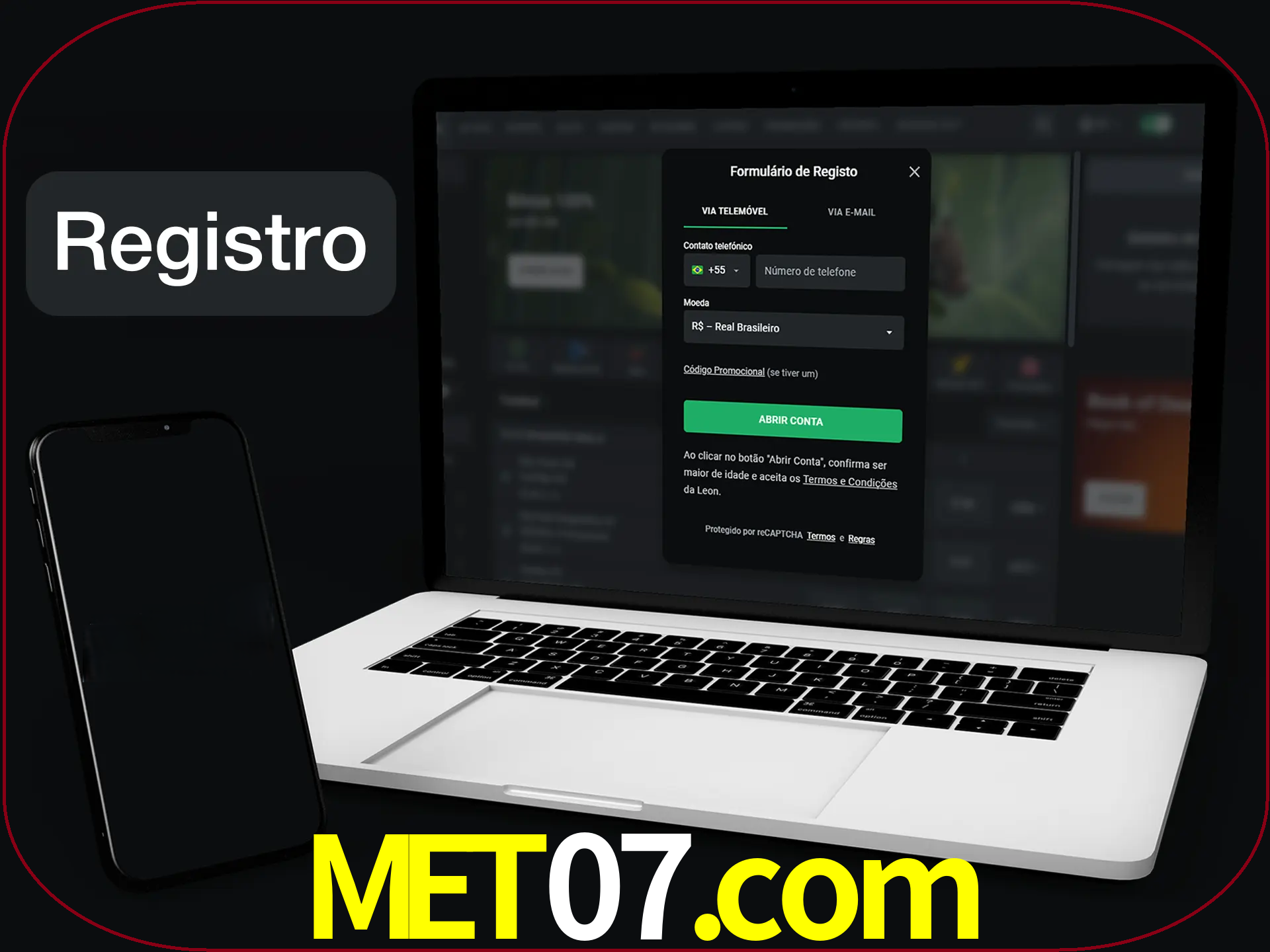 O registro na LeonBet é simples.
