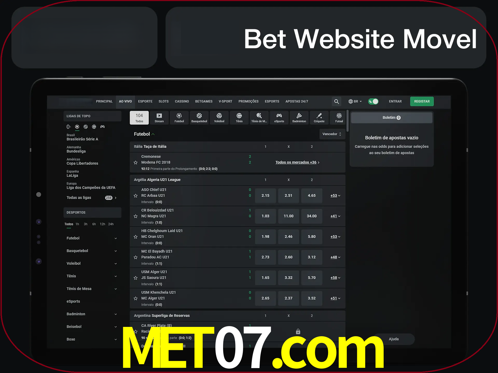 Use nosso website em qualquer dispositivo.